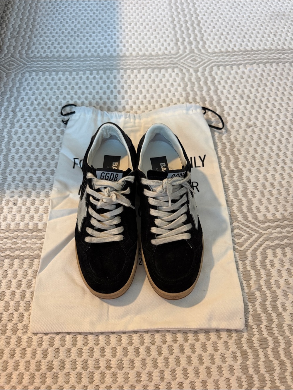 Golden Goose Black and White Men's Low-Top Sneakers with Star Detail